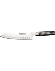 Global G-80 – Cuchillo Santoku, alveolado, 18 cm 2