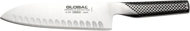 Global G-80 – Cuchillo Santoku, alveolado, 18 cm
