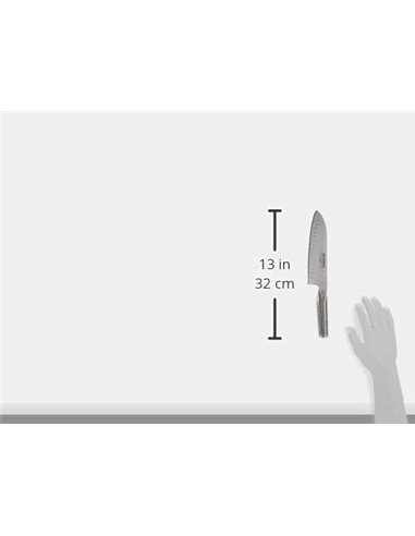 Global G-80 – Cuchillo Santoku, alveolado, 18 cm
