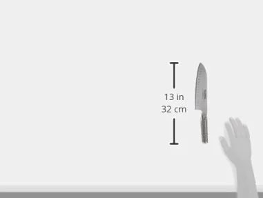 Global G-80 – Cuchillo Santoku, alveolado, 18 cm