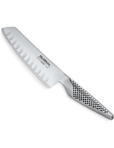 Global GS-91 – Cuchillo de vegetales alveolado, 14 cm