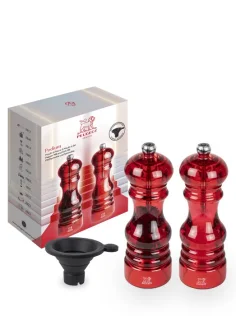Molinillo de sal y pimienta Peugeot Podium dúo acrílico rojo 18 cm