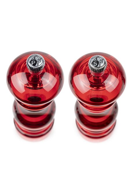 Molinillo de sal y pimienta Peugeot Podium dúo acrílico rojo 18 cm