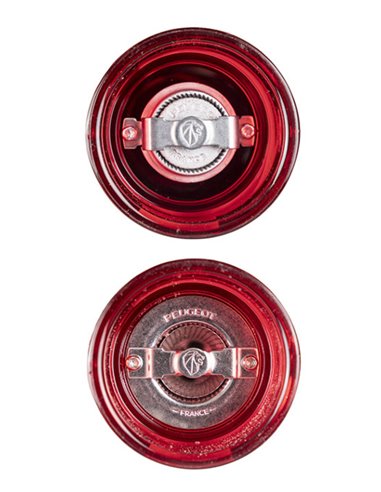 Molinillo de sal y pimienta Peugeot Podium dúo acrílico rojo 18 cm