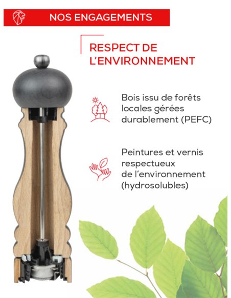 Molinillo de sal manual Peugeot u’Select en madera natural