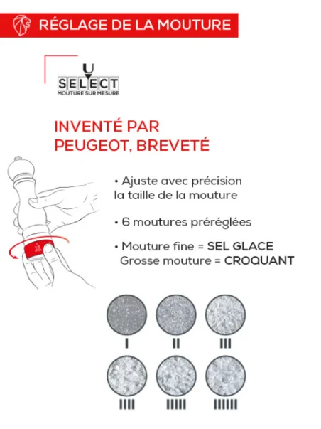 Molinillo de sal manual Peugeot Paris u’Select en madera color chocolate,