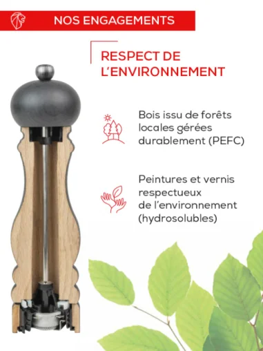 Molinillo de sal manual Peugeot Paris u’Select en madera color chocolate,