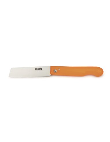 Navaja Pallares Solsona Mallorquina Punta Cortada Acero Inoxidable mango naranja