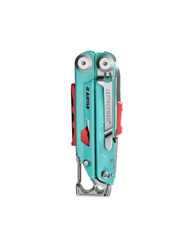 Leatherman SIGNAL, Aguamarina/Plata cerrada trasera