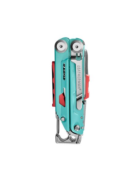 Leatherman SIGNAL, Aguamarina/Plata cerrada trasera