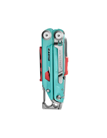 Leatherman SIGNAL, Aguamarina/Plata cerrada trasera