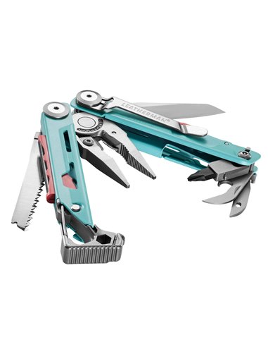 Leatherman SIGNAL, Aguamarina/Plata semi abierta