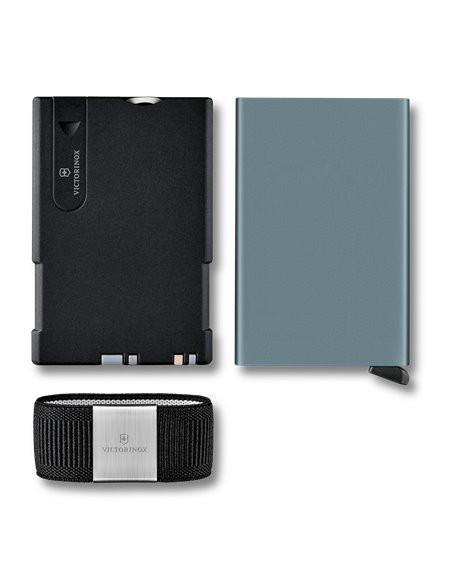 Victorinox Tarjetero Inteligente Gris (0.7250.36) – Smart Card Wallet 10 Funciones