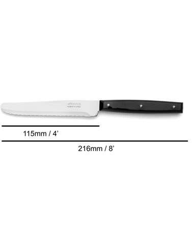 Cuchillo de Mesa Negro Nylon 115 mm Arcos – Serie Piano Classic
