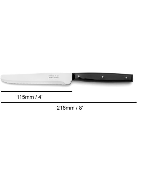 Cuchillo de Mesa Negro Nylon 115 mm Arcos – Serie Piano Classic