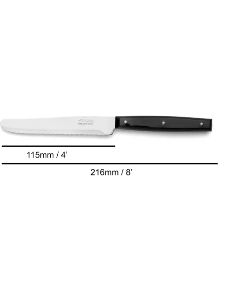 Cuchillo de Mesa Negro Nylon 115 mm Arcos – Serie Piano Classic