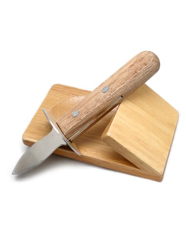 Cuchillo para ostras con base de madera antideslizante Nerthus