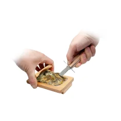 Cuchillo para ostras con base de madera antideslizante Nerthus 2