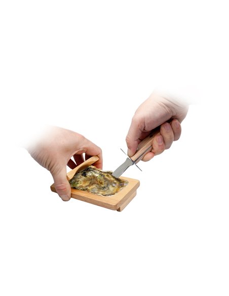 Cuchillo para ostras con base de madera antideslizante Nerthus