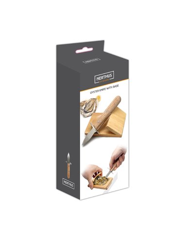 Cuchillo para ostras con base de madera antideslizante Nerthus