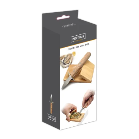 Cuchillo para ostras con base de madera antideslizante Nerthus