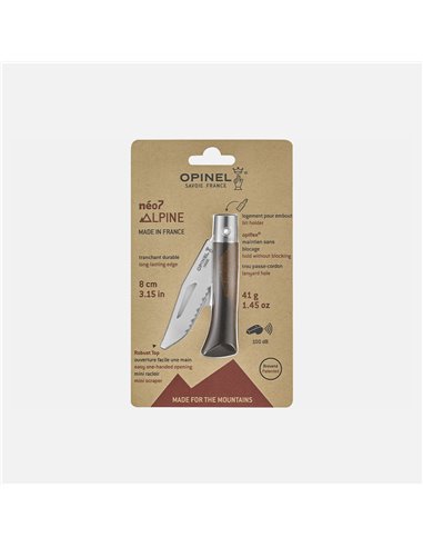 Packaging original del Opinel néo7 Alpine fabricado en Francia  