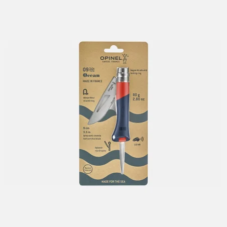 Navaja Opinel 09 Ocean - Rojo Blister