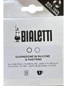 1 GOMA SILICONA+1 FILTRO para Bialetti Moka 1 Taza 2