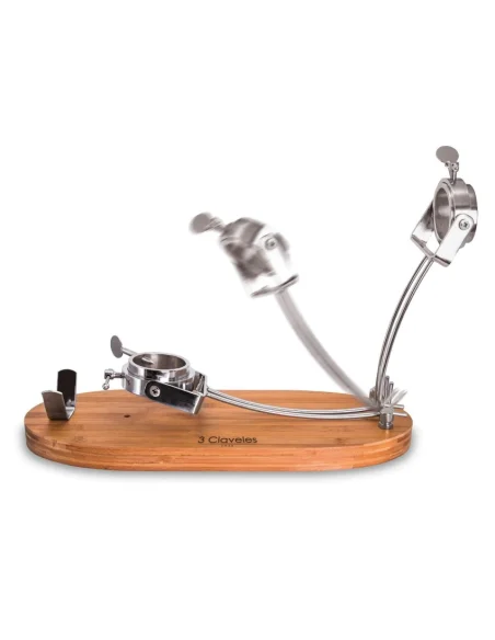 Soporte Jamonero Giratorio Plegable 3 Claveles – Bambú y Acero Inoxidable