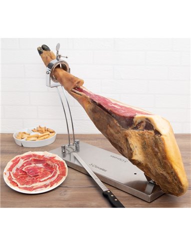 Soporte Jamonero PRO Giratorio Plegable 3 Claveles – Acero Inoxidable