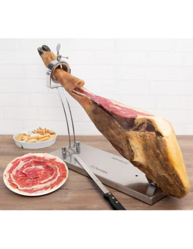Soporte Jamonero PRO Giratorio Plegable 3 Claveles – Acero Inoxidable