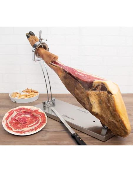 Soporte Jamonero PRO Giratorio Plegable 3 Claveles – Acero Inoxidable