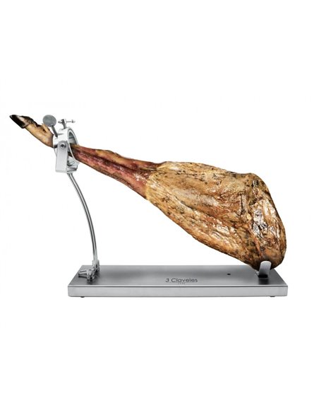 Soporte Jamonero PRO Giratorio Plegable 3 Claveles – Acero Inoxidable