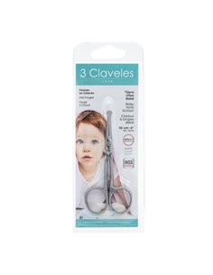 Tijera Bebé Curva Inox Forjada 3 Claveles – Puntas Redondeadas 