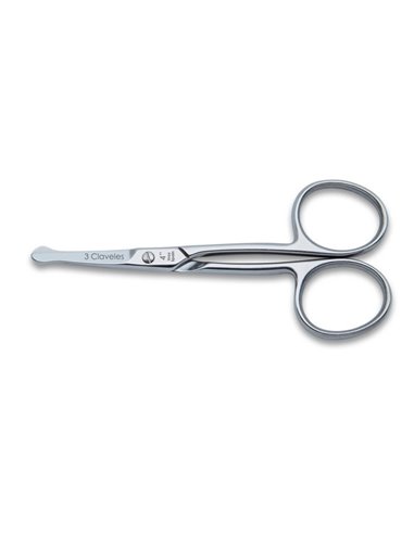 Tijera Bebé Curva Inox Forjada 3 Claveles – Puntas Redondeadas 