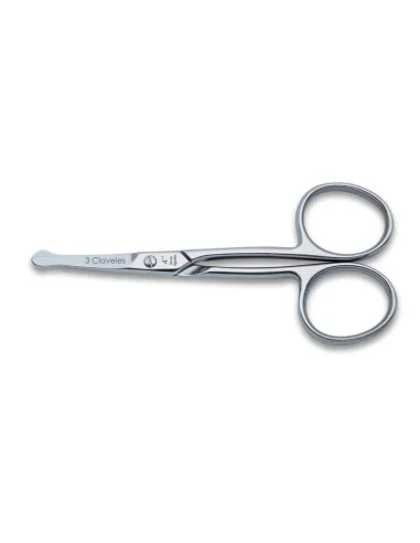 Tijera Bebé Curva Inox Forjada 3 Claveles – Puntas Redondeadas 
