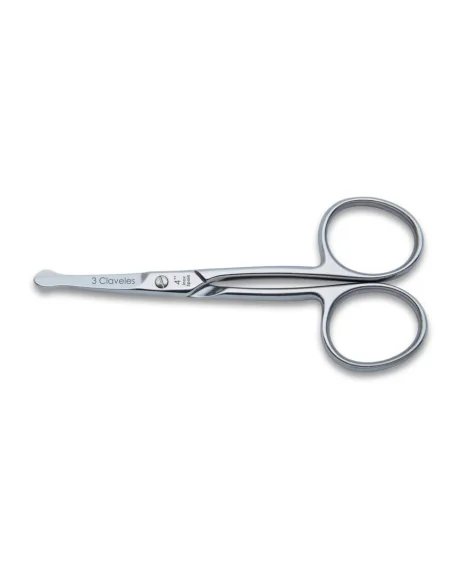 Tijera Bebé Curva Inox Forjada 3 Claveles – Puntas Redondeadas 