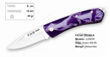 Navaja Junior Arco Iris 6 cm m/ morado