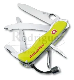 Navaja Suiza Victorinox Rescue Tool, 14 funciones (0.8623.MWN) color fluorescente