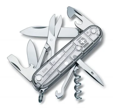 Navaja Victorinox Climber, Plata traslucido 14 funciones (1.3703.T2)