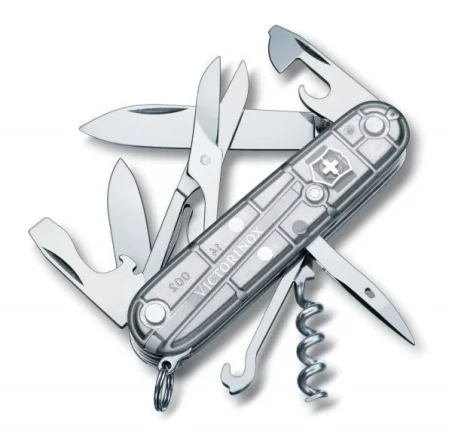 Navaja Victorinox Climber, Plata traslucido 14 funciones (1.3703.T2)