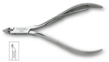 ALICATE CUTICULA MACHIEMBRADO 10cm. Corte 3mm 3 Claveles