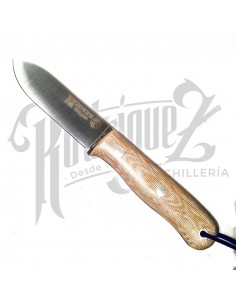 CUCHILLO TRAMPERO PUÑO MICARTA CANVAS BEIGE C/ PEDERNAL MICARTA , H/10 CM (CM113-P) 2