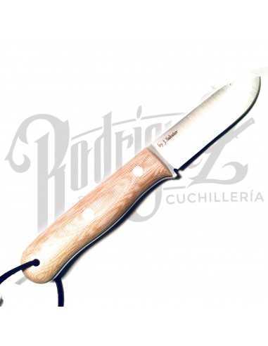 CUCHILLO TRAMPERO PUÑO MICARTA CANVAS BEIGE C/ PEDERNAL , H/10 CM (CM113-1)