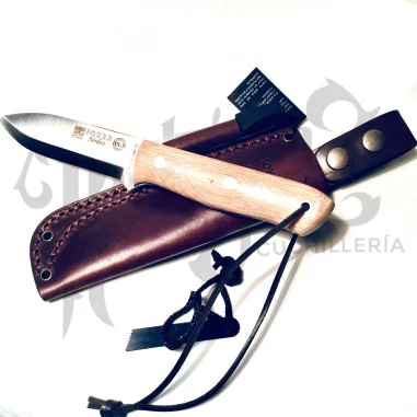 CUCHILLO NORDICO PUÑO MICARTA CANVAS BEIGE C/PEDERNAL H/10 CM (CM115-1)