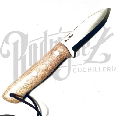 CUCHILLO NORDICO PUÑO MICARTA CANVAS BEIGE C/PEDERNAL H/10 CM (CM115-1)