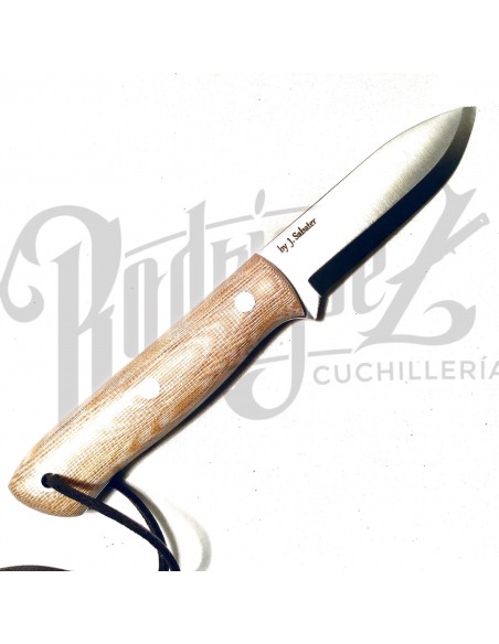 CUCHILLO NORDICO PUÑO MICARTA CANVAS BEIGE C/PEDERNAL H/10 CM (CM115-1)