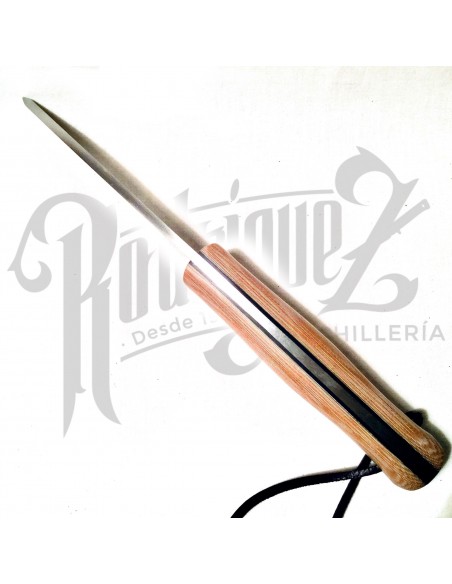 CUCHILLO NORDICO PUÑO MICARTA CANVAS BEIGE C/PEDERNAL H/10 CM (CM115-1)