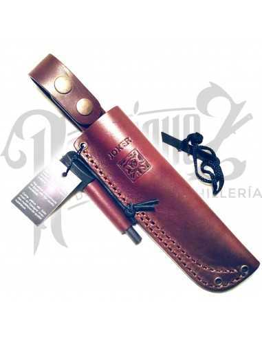 CUCHILLO NORDICO PUÑO MICARTA CANVAS BEIGE C/PEDERNAL H/10 CM (CM115-1)