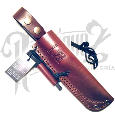 CUCHILLO NORDICO PUÑO MICARTA CANVAS BEIGE C/PEDERNAL H/10 CM (CM115-1)